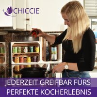 CHICCIE Gew&uuml;rzregal - Holzregal dunkel geflammt...
