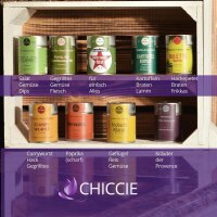 CHICCIE Gew&uuml;rzregal mit 9 Gew&uuml;rzen - Holzregal Grete