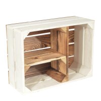 CHICCIE Gew&uuml;rzregal - Holzregal Grete geflammt wei&szlig; T Regal