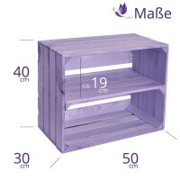 CHICCIE 3 Set Holzkiste Noa Natur 50x40x30 - 1x langes Regal Obstkiste Weinkisten
