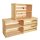 CHICCIE 3 Set Holzkiste Noa Natur 50x40x30 - 1x langes Regal Obstkiste Weinkisten