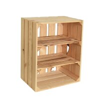 CHICCIE Holzkiste Noa Natur 50x40x30 - 2x kurzes Regal geflammt Obstkiste
