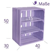 CHICCIE Holzkiste Noa Natur 50x40x30 - 2x kurzes Regal geflammt Obstkiste