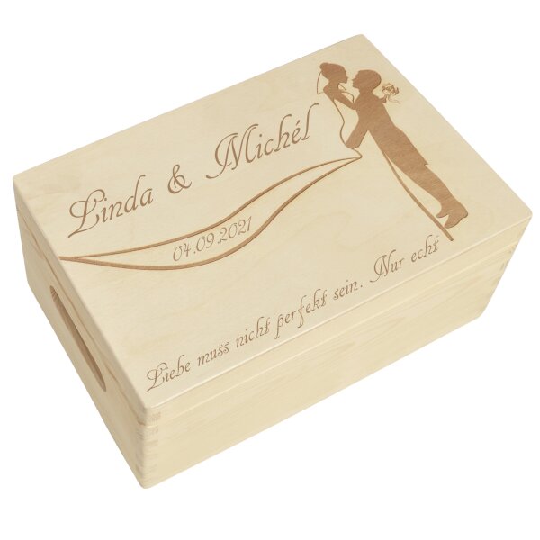 CHICCIE Holzbox Personalisiert zur Hochzeit - 30x20cm...