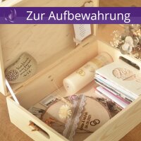 CHICCIE Holzbox Personalisiert zur Hochzeit - 40x30x14cm Aufbewahrungsbox Holztruhe Natur