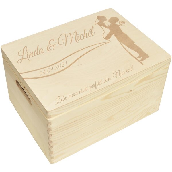CHICCIE Holzbox Personalisiert zur Hochzeit Brautpaar -...