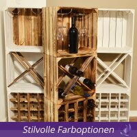 CHICCIE Weinregal Wino Set aus Holz - Geflammt Komboset