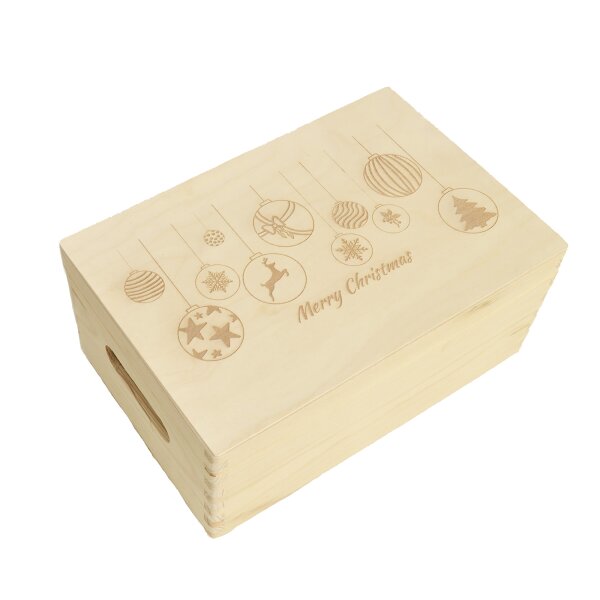 CHICCIE Holzbox Personalisiert zu Weihnachten - 30x20cm Geschenkbox Holztruhe