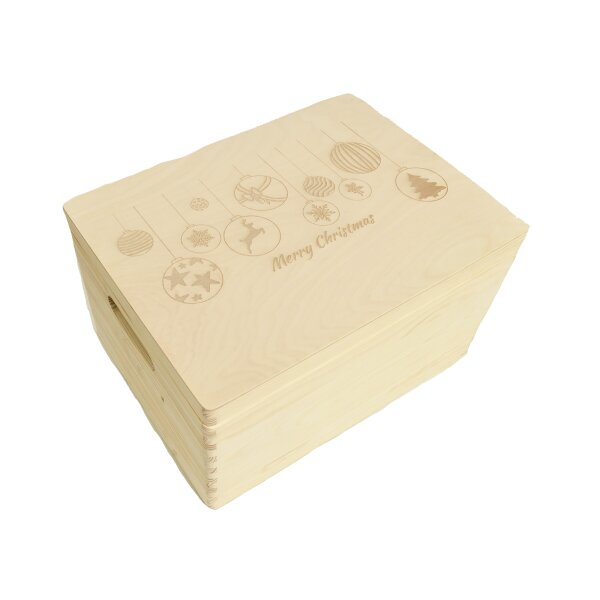 CHICCIE Holzbox Personalisiert zu Weihnachten - 40x30x23cm Geschenkbox