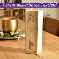 CHICCIE Weinbox Personalisierbar Muster 33x9x9cm - Natur Weinkiste Geschenkbox