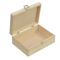 CHICCIE Aufbewahrungsbox Personalisierbar 21x16x9cm - Natur Blumenmuster Holzbox