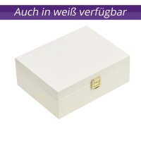 CHICCIE Aufbewahrungsbox Personalisierbar 21x16x9cm - Natur Blumenmuster Holzbox