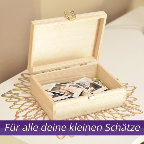 CHICCIE Aufbewahrungsbox 21x16x9cm - Natur Holz Holztruhe Holzkiste B,  20,99 €