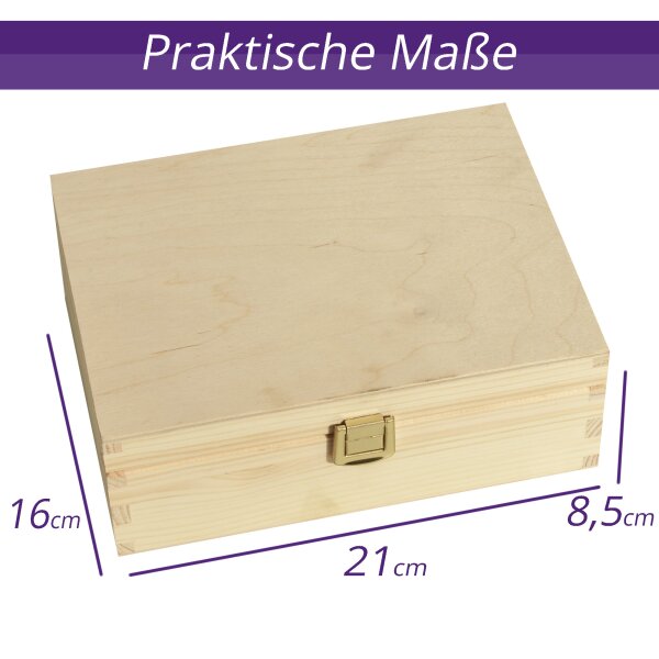 CHICCIE Aufbewahrungsbox 21x16x9cm - Natur Holzkiste 20,99 € Holztruhe Holz B