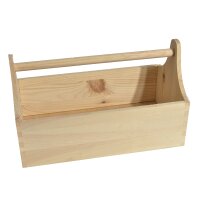 CHICCIE Werkzeugkiste 34x18x21cm - Natur Holzkiste Aufbewahrungsbox Kiste