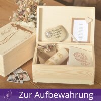CHICCIE Holzbox zur Hochzeit Personalisiert Kranz Rose  Erinnerungsbox Holztruhe