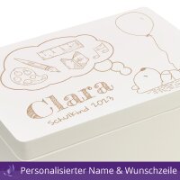 CHICCIE Holzbox Personalisiert zur Einschulung Aufbewahrungsbox Erinnerungskiste