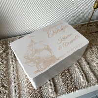 CHICCIE Maritime Holzbox Personalisiert zur Hochzeit Ehehafen Erinnerungsbox