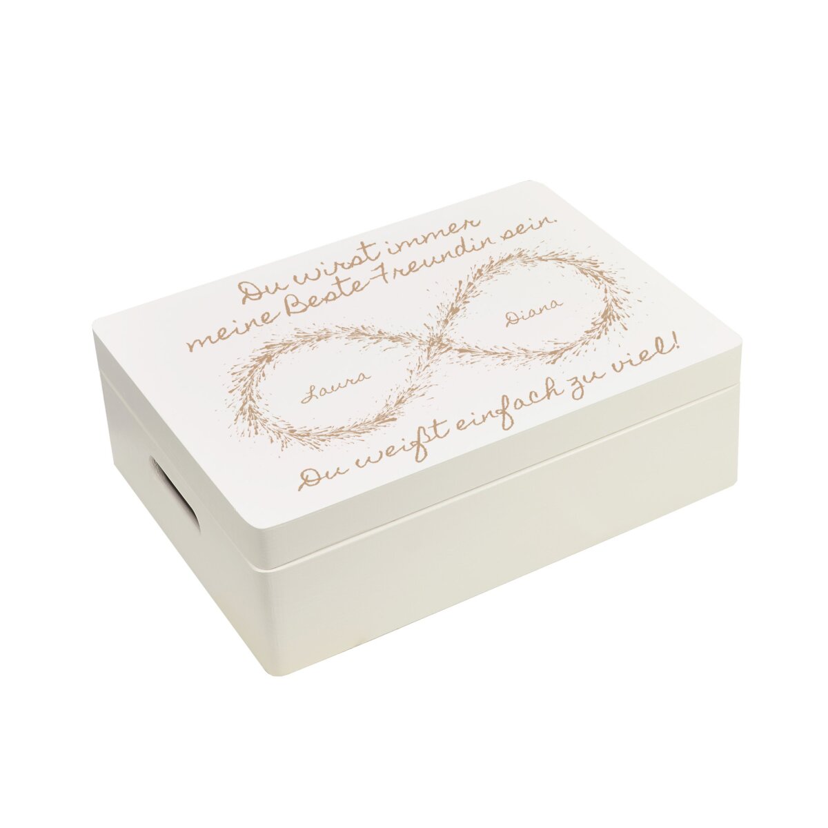 CHICCIE Holzbox Personalisiert Unendlichkeit Freundschaft Gravur Gesc
