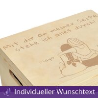 CHICCIE Holzbox Personalisiert Freunde Umarmung Gravur Geschenkidee Geburtstag
