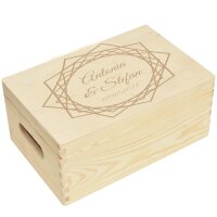 CHICCIE Holzbox zur Hochzeit Personalisiert Kranz Namen...