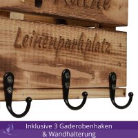 CHICCIE Leinenparkplatz Personalisierte Garderobe f&uuml;r Leinen 22x20x15cm Wei&szlig;