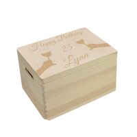 CHICCIE personalisierte Holzbox zum Geburtstag Weinmotiv - Erinnerungsbox