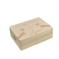 CHICCIE personalisierte Holzbox zum Geburtstag Weinmotiv - Erinnerungsbox