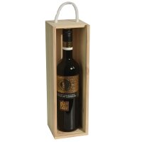 CHICCIE Weinbox Personalisiert Weihnachten Wunschtext 33x9x9cm - Natur Weinkiste