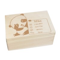 CHICCIE Erinnerungsbox personalisiert f&uuml;r Baby &amp; Kind mit Gravur Panda - Geburt Holzkiste f&uuml;r sch&ouml;ne Erinnerungen - Holz-Box Erinnerungskiste 