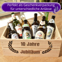 CHICCIE Holzkiste Personalisiert mit Wunschtext f&uuml;r jeden Anlass - Gravierte Erinnerungskiste Geburtstag Rente Abschied Hochzeit Geburt