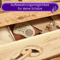 CHICCIE Holzkiste Personalisiert mit Wunschtext f&uuml;r jeden Anlass - Gravierte Erinnerungskiste Geburtstag Rente Abschied Hochzeit Geburt