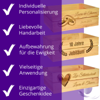 CHICCIE Holzkiste Personalisiert mit Wunschtext f&uuml;r...