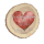 CHICCIE Personalisierte Baumscheibe Farbiger Herzdruck mit Koordinaten 18cm versch Farben Holzscheibe Geschenkidee Valentinstag Hochzeit Jahrestag