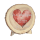 CHICCIE Personalisierte Baumscheibe Farbiger Herzdruck mit Koordinaten 18cm versch Farben Holzscheibe Geschenkidee Valentinstag Hochzeit Jahrestag