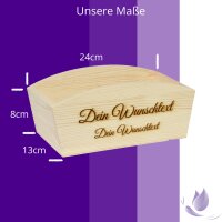 CHICCIE Geschenkkorb Personalisierbar Wunschtext 24x13x8cm Abgerundet Pr&auml;sentkorb Holz Geschenkidee Holzkiste Hochzeit Geburtstag Ruhestand Personalisierung