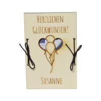 CHICCIE personalisiertes Geldgeschenk 15x10cm zu unterschiedlichen Anl&auml;ssen - Holzkarte Geschenkidee Hochzeits Geburtstag Ruhestand Taufe Konfirmation