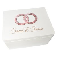 CHICCIE Erinnerungsbox personalisierbar zur Hochzeit &amp; Ehe mit farbigem 3D-Druck 40x30x23cm Wei&szlig; Andenken Verlobungsgeschenk Geschenkidee Brautpaar