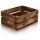 CHICCIE Holzkiste im Vintage Look geflammt dunkel 38x28x15cm - Obstkiste