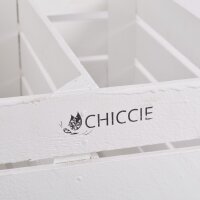 CHICCIE 3 Set Holzkiste im wei&szlig;en Vintage Look - 50x40x15cm Wei&szlig; - Obstkiste Weinkiste