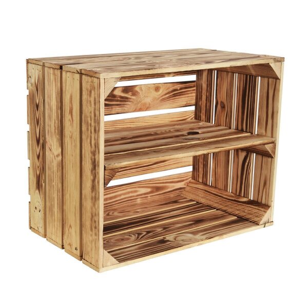 CHICCIE Geflammte Obstkisten - Lange Ablage 50x40x30cm Holzkisten Weinkisten