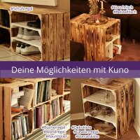 CHICCIE Geflammte Obstkisten - Lange Ablage 50x40x30cm Holzkisten Weinkisten