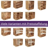 CHICCIE Geflammte Obstkisten - Lange Ablage 50x40x30cm Holzkisten Weinkisten