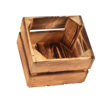 CHICCIE 3 Set Geflammte Obstkisten - 22x20x15cm Holzkisten Weinkisten Apfelkisten