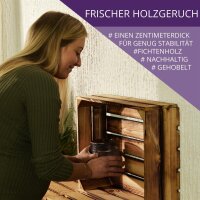 CHICCIE 3 Set Holzregal Schmalhanz 50x40x15cm - Geflammt 2x langes Regal