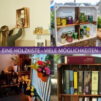 CHICCIE 3 Set Holzregal Schmalhanz 50x40x15cm - Geflammt 2x langes Regal