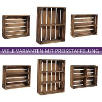 CHICCIE 3 Set Holzregal Schmalhanz 50x40x15cm - Geflammt 2x langes Regal