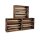 CHICCIE 3 Set Holzregal Schmalhanz 50x40x15cm - Geflammt 2x langes Regal