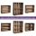 CHICCIE 3 Set Holzregal Schmalhanz 50x40x15cm - Geflammt 2x langes Regal