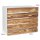CHICCIE 3 Set Holzkiste Grete Geflammt Wei&szlig; 50x40x30cm - Langes Regal Weinkiste